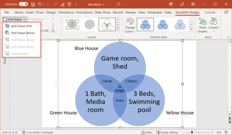 Add-Circle-Ribbon-Venn-Diagram-PowerPoint-800x467.jpg كيفية إنشاء مخطط Venn في Microsoft PowerPoint