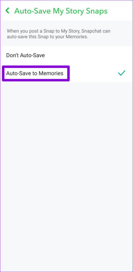 Allow-Snapchat-to-Auto-Save-to-Memories-500x1024-1 أفضل 7 طرق لإصلاح عدم الاحتفاظ بنسخة احتياطية من الذكريات على Snapchat على Android و iPhone