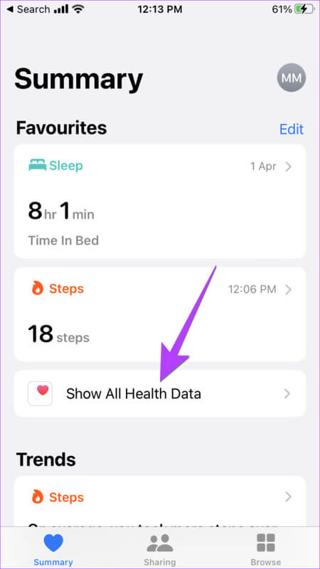 Apple-Health-App-Show-all-Data-576x1024-1 6 طرق لمعرفة عدد خطواتك على Apple Watch