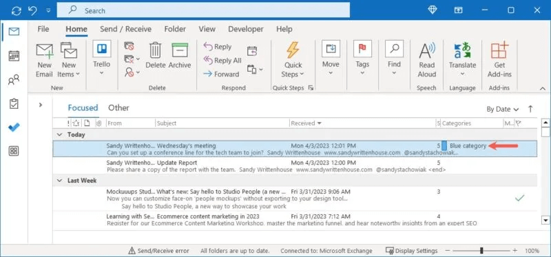 Assigned-Category-Outlook-Windows-800x373.jpg كيفية استخدام فئات Microsoft Outlook لتنظيم البريد الإلكتروني