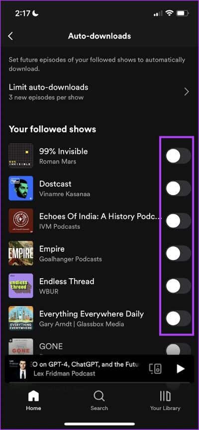 Auto-Download-Other-Shows كيفية تنزيل الموسيقى والبودكاست على Spotify للاستماع دون اتصال