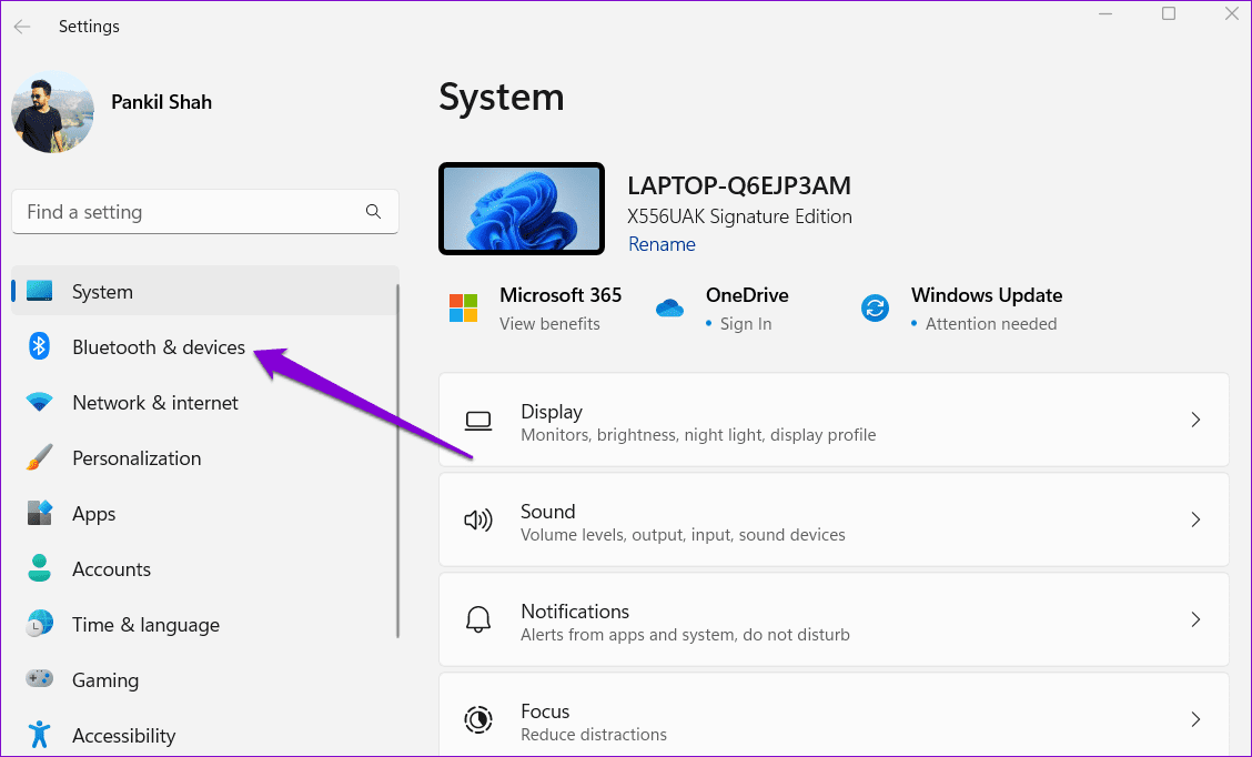 Bluetooth-and-Devices-on-Windows-11 أفضل 3 طرق لزيادة أو تقليل حساسية لوحة اللمس على أجهزة الكمبيوتر المحمولة Windows 11