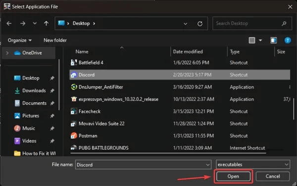 CPU-Usage-Select-the-desired-app-and-click-on-open.jpg كيفية الحد من استخدام وحدة المعالجة المركزية للتطبيق في Windows