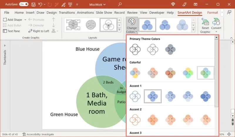 Change-Colors-Venn-Diagram-PowerPoint-800x467.jpg كيفية إنشاء مخطط Venn في Microsoft PowerPoint