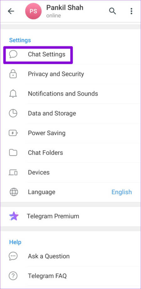 Chat-Settings-in-Telegram-500x1024-1 أفضل 8 طرق لإصلاح عدم فتح الروابط في Telegram