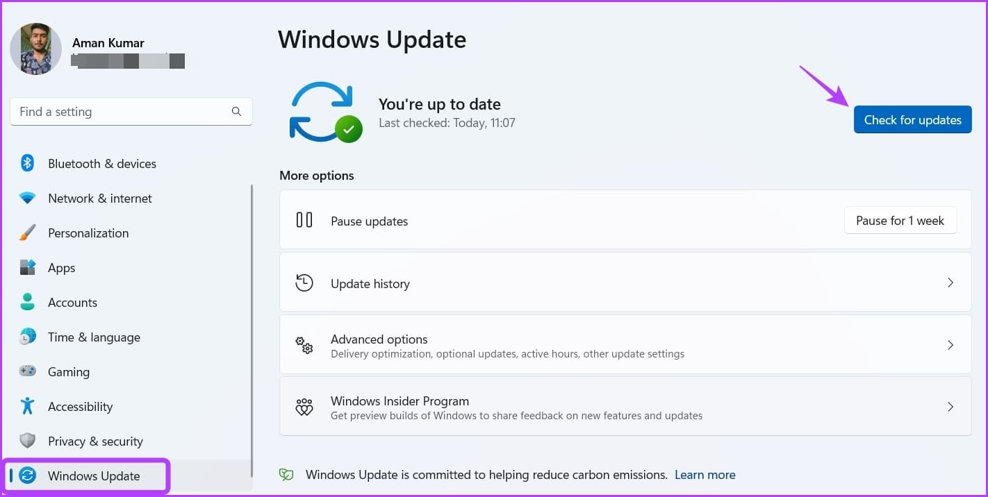 Check-for-Updates-7 أفضل 7 إصلاحات لخطأ تم تعطيل خدمة استكشاف الأخطاء وإصلاحها لـ Windows عبر الإنترنت على Windows