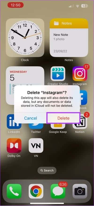 Choose-delete-again-to-confirm 10 طرق سهلة لإصلاح "هذه القصة غير متوفرة" على Instagram