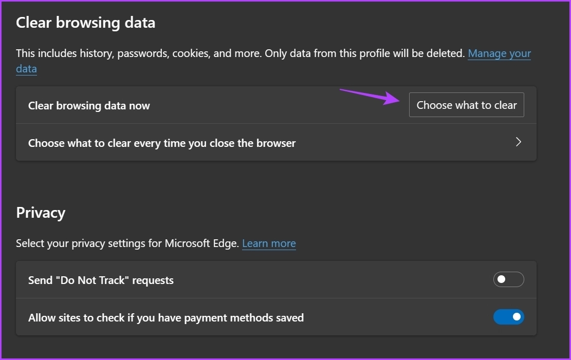 Choose-what-to-clear 7 طرق سريعة لإصلاح عدم عمل Bing Chat في Windows 11