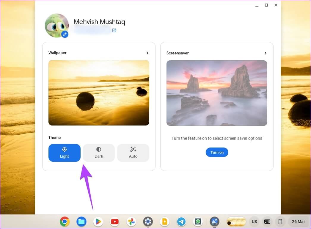 Chromebook-Home-Screen-Settings-Dark-Theme 4 طرق لتمكين أو تعطيل الوضع الداكن على Chromebook