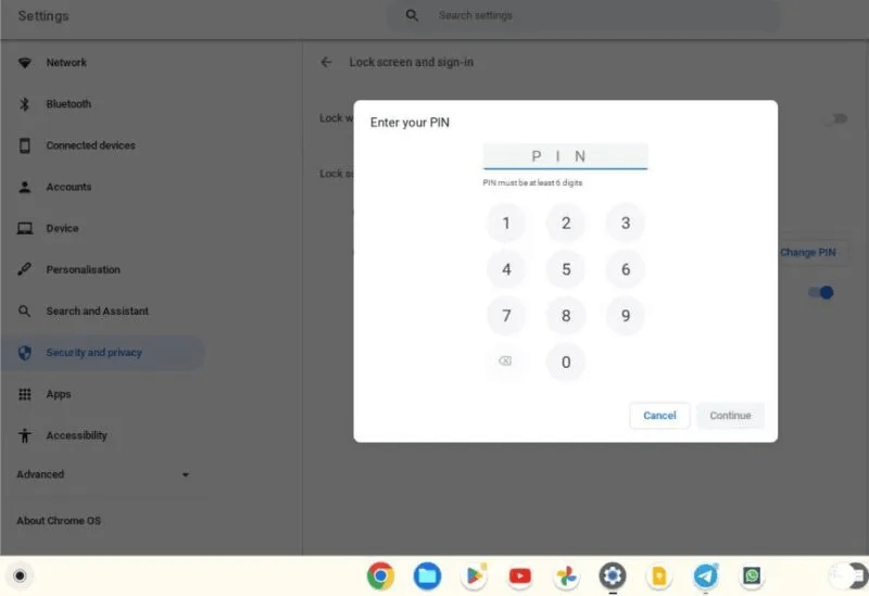 Chromebook-Lock-Screen-PIN-Change-800x549.jpg كيفية تغيير كلمة مرور جهاز Chromebook