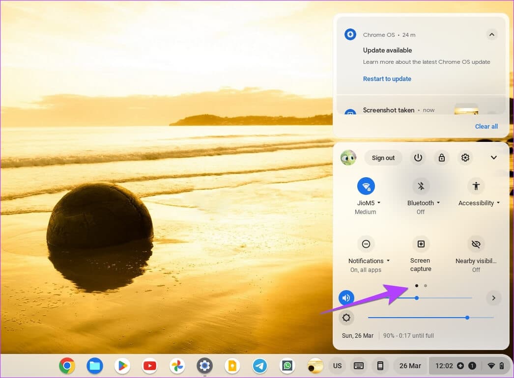 Chromebook-Quick-Panel-Expand 4 طرق لتمكين أو تعطيل الوضع الداكن على Chromebook