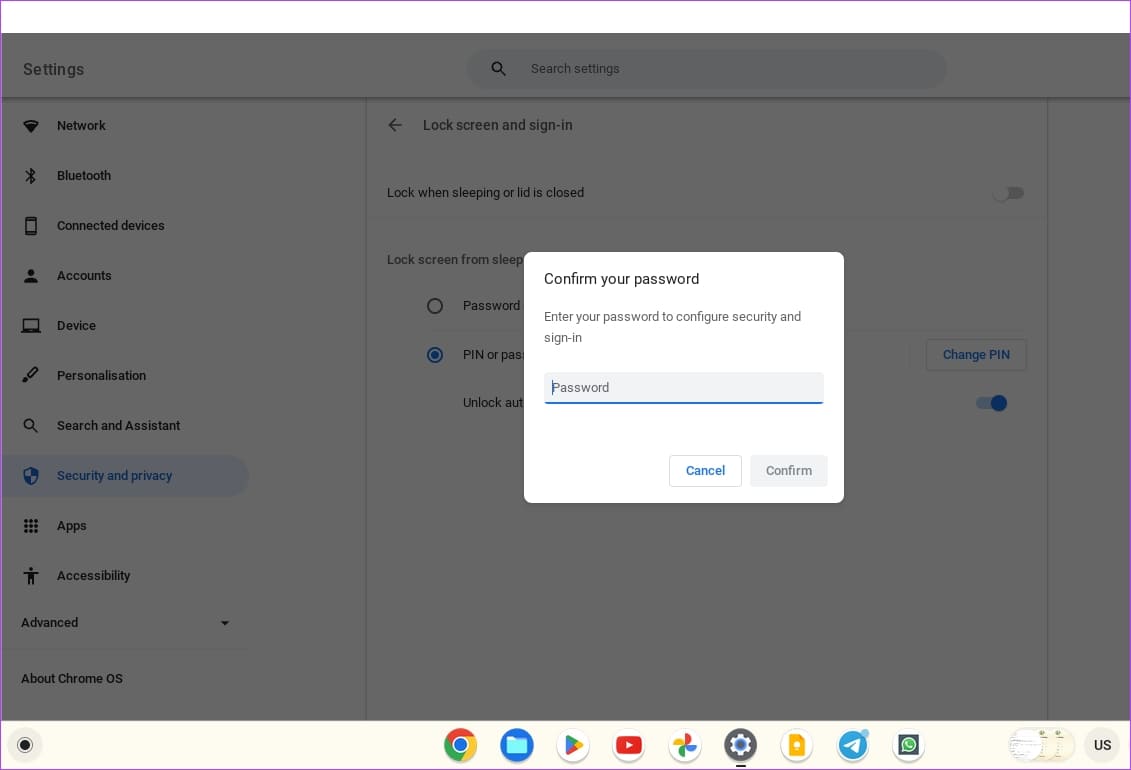 Chromebook-Security-Lock-Password 5 طرق لقفل شاشة Chromebook