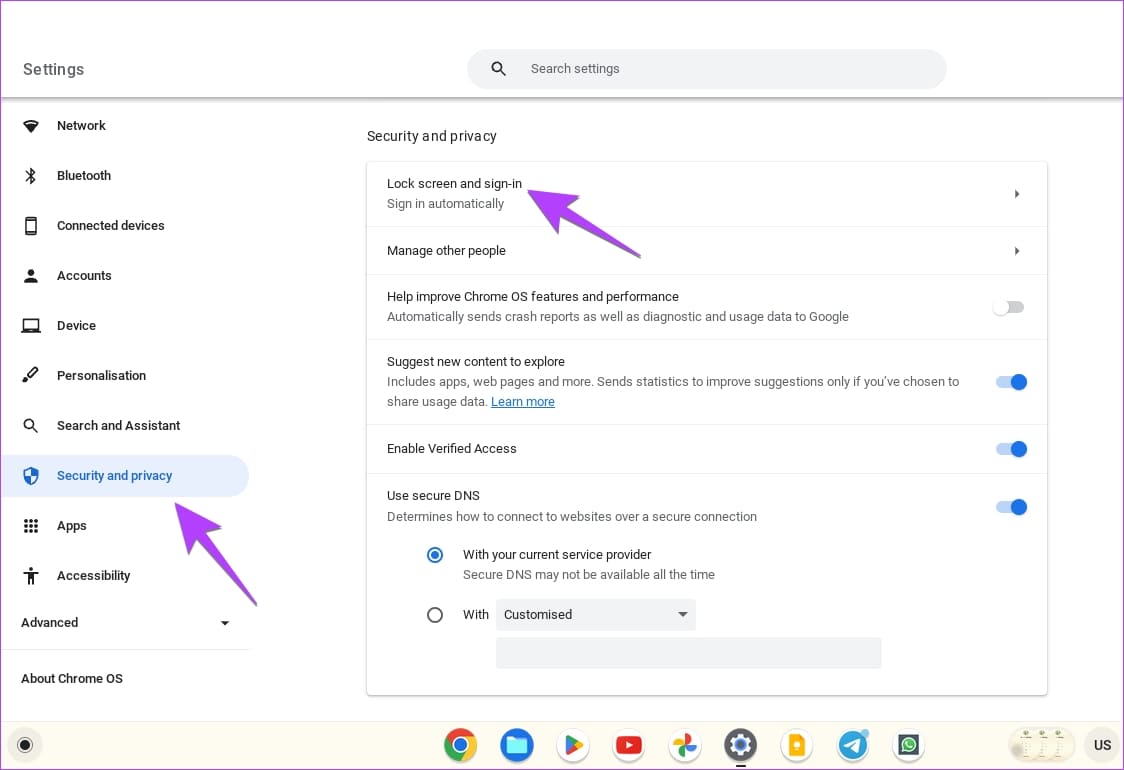 Chromebook-Security-Settings 5 طرق لقفل شاشة Chromebook
