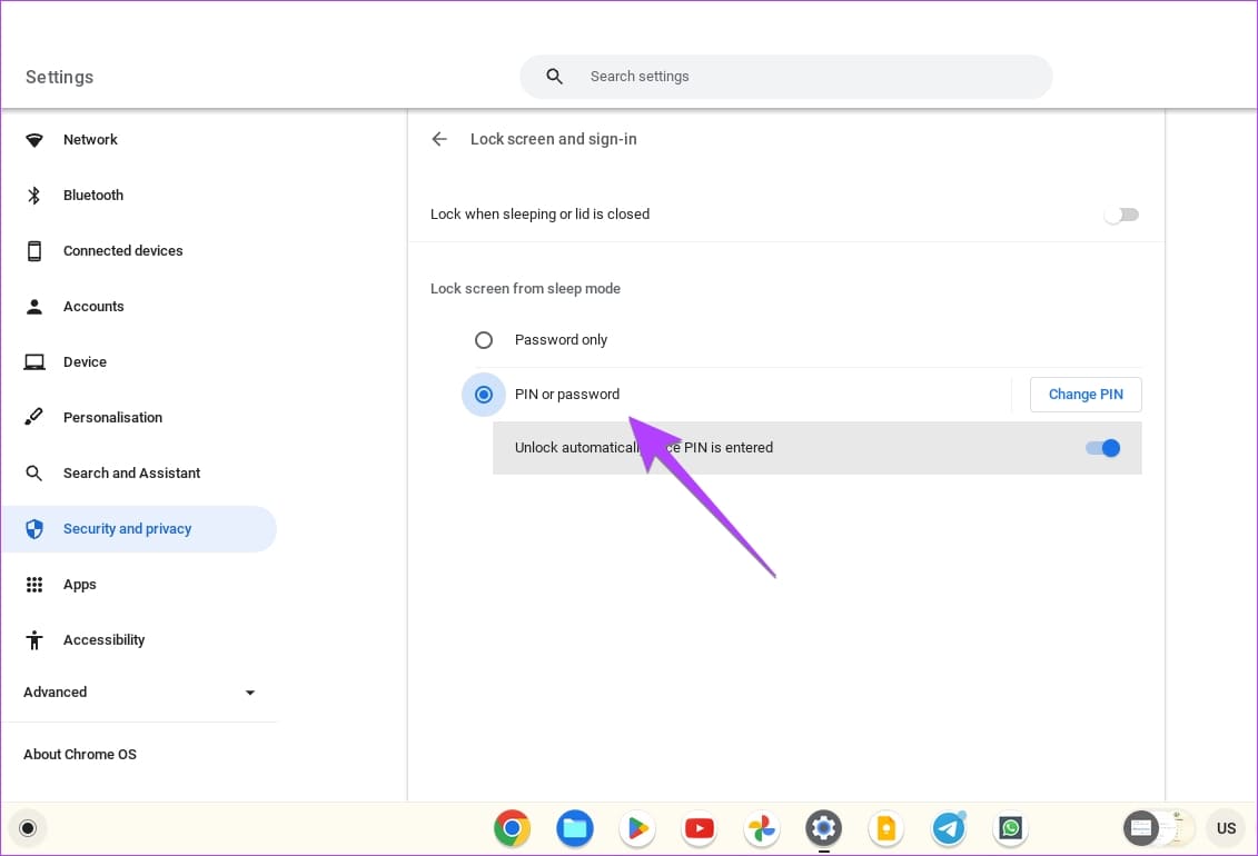 Chromebook-Security-Use-Pin 5 طرق لقفل شاشة Chromebook