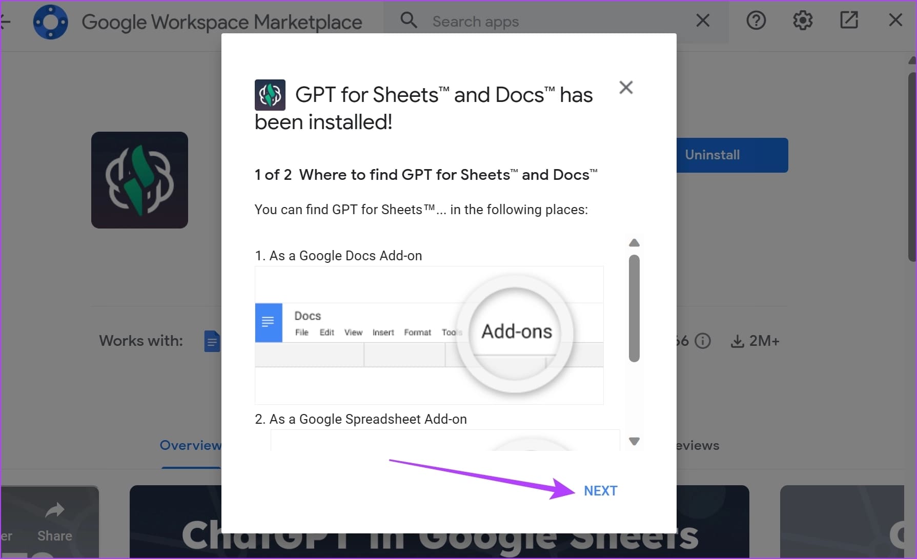Click-on-Next-5 كيفية استخدام ChatGPT في Google Sheets على Windows و Mac
