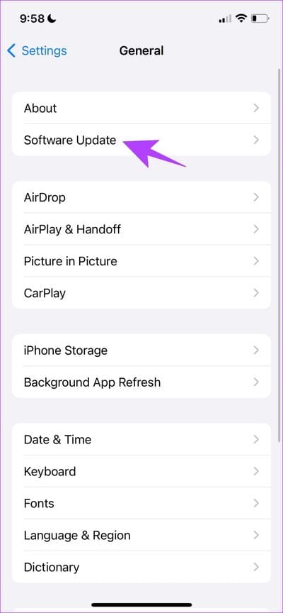 Click-on-Software-Update-3-1 8 طرق لإصلاح عدم ظهور إعادة توجيه الرسائل النصية على iPhone