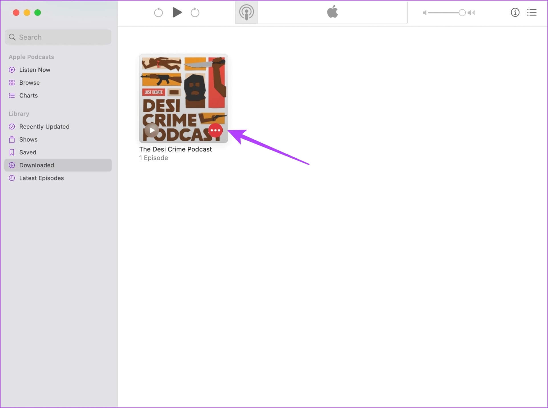 Click-on-Three-Dots-3 كيفية إيقاف تطبيق Podcasts من تنزيل العروض تلقائيًا على iPhone و iPad و Mac