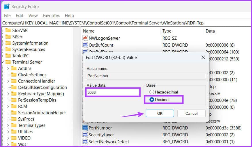 Configure-RD-port3 أفضل 8 طرق لإصلاح خطأ عدم تمكن Remote Desktop من العثور على الكمبيوتر في Windows 11
