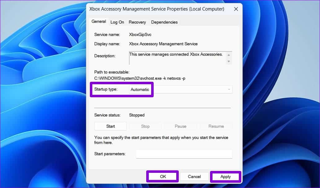 Configure-Xbox-Accessory-Management-Service أفضل 6 طرق لإصلاح عدم سماح تطبيق Xbox بتسجيل الدخول على Windows 11