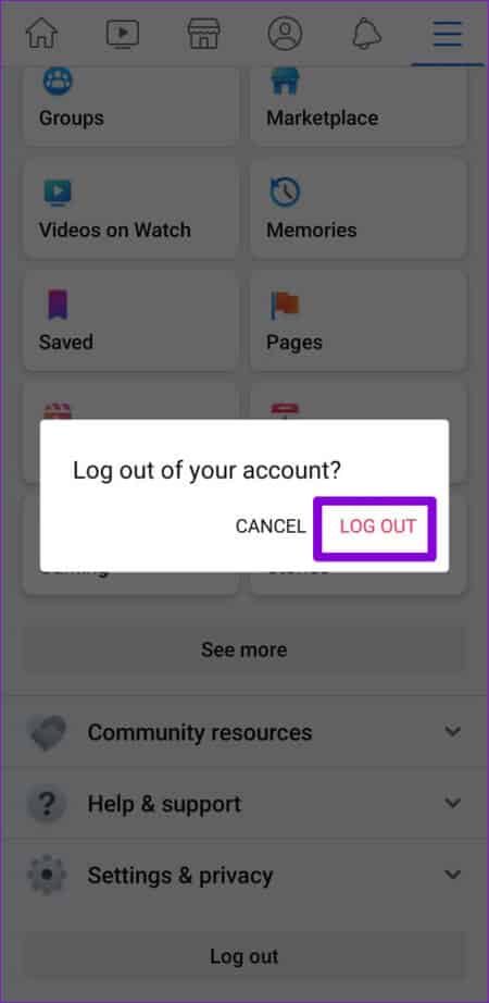 Confirm-Log-Out-of-Facebook-App-500x1024-1 أفضل 8 طرق لإصلاح عدم تحميل تعليقات Facebook