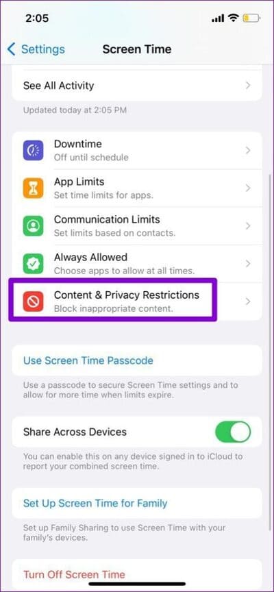 Content-Privacy-Restrictions-on-iPhone-2-474x1024-1 أفضل 9 طرق لإصلاح شاشة Netflix السوداء مع مشكلة في الصوت على الهاتف المحمول وسطح المكتب
