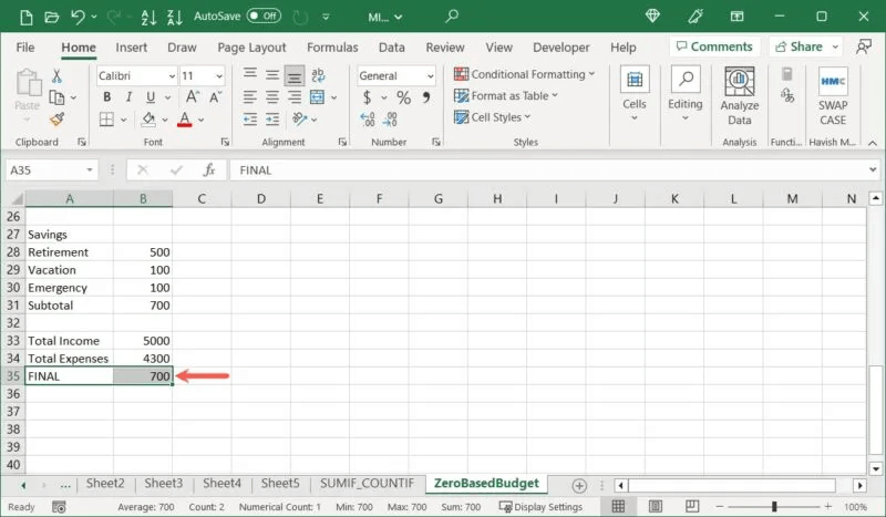 Create-Budget-Complete-Over-Zero-800x467.jpg كيفية عمل ميزانية صفرية في Microsoft Excel