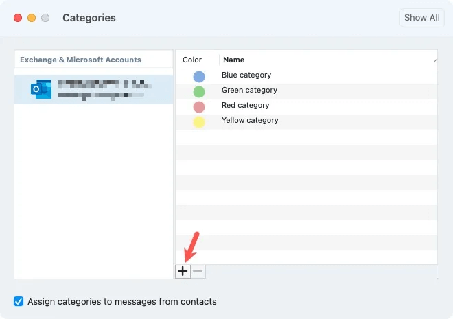 Create-Category-Button-Outlook-Mac.jpg كيفية استخدام فئات Microsoft Outlook لتنظيم البريد الإلكتروني