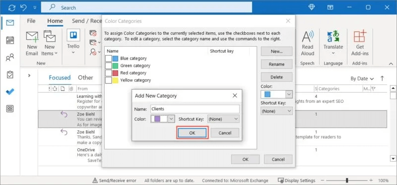 كيفية استخدام فئات Microsoft Outlook لتنظيم البريد الإلكتروني - %categories