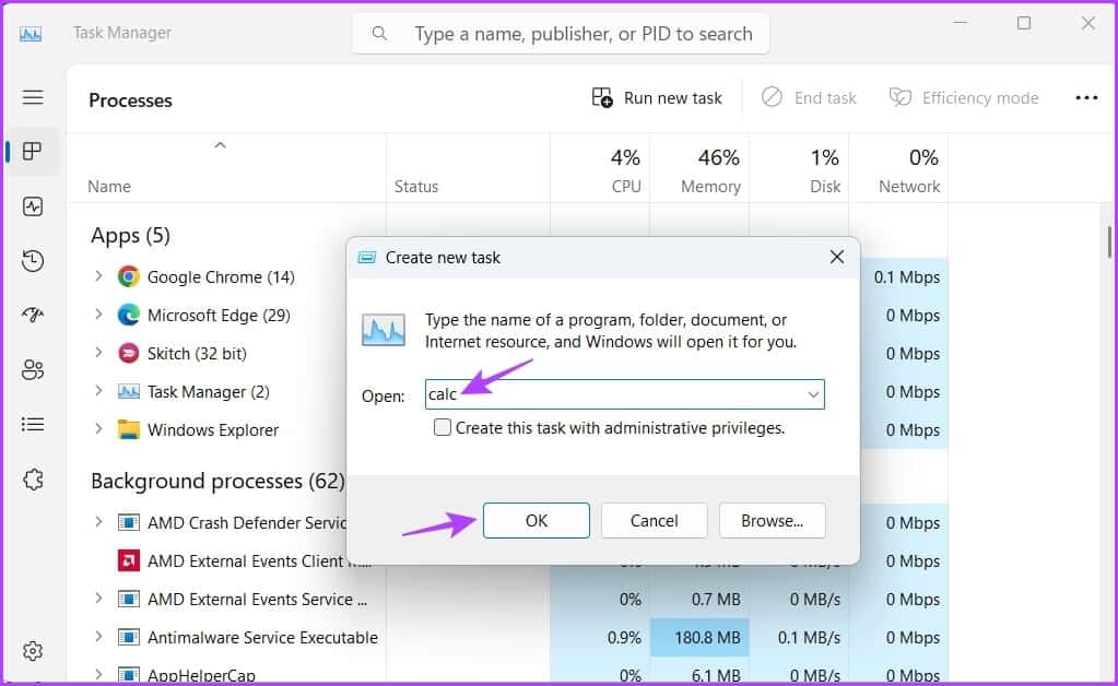 Create-new-task-2 أفضل 7 طرق للوصول إلى الآلة الحاسبة على Windows 11