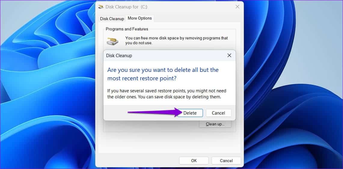 Delete-All-But-the-Most-Recent-Restore-Point-in-Windows كيفية حذف نقاط استعادة النظام القديمة في Windows 11