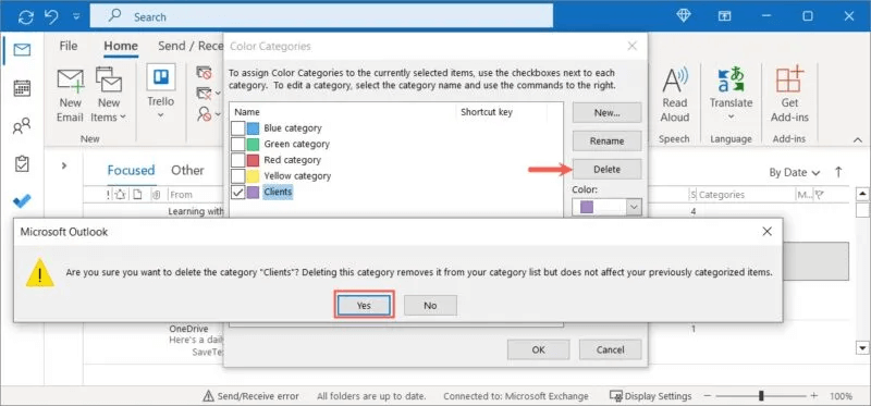 Delete-Category-Outlook-Windows-800x373.jpg كيفية استخدام فئات Microsoft Outlook لتنظيم البريد الإلكتروني