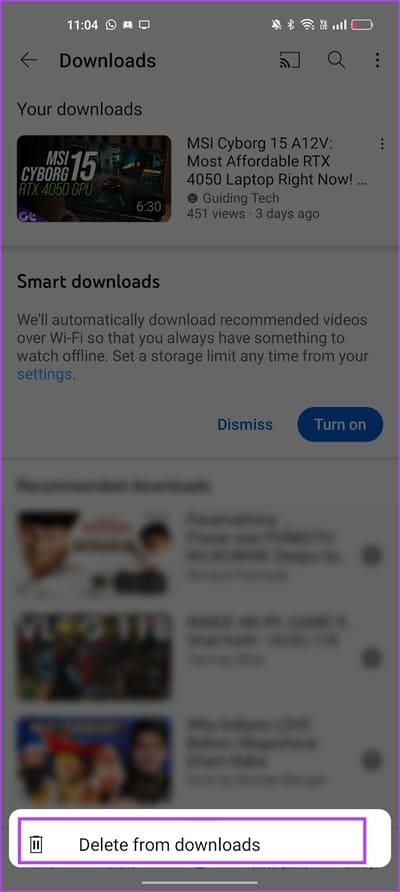 Delete-From-Downloads-2 كيفية إصلاح مشكلة جودة YouTube غير المتوفرة على iOS و Android