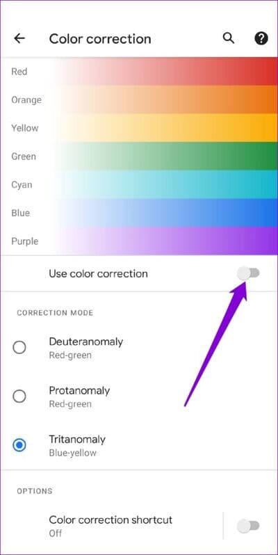 Disable-Color-Correction-on-Android-513x1024-1 أفضل 9 طرق لإصلاح شاشة Netflix السوداء مع مشكلة في الصوت على الهاتف المحمول وسطح المكتب