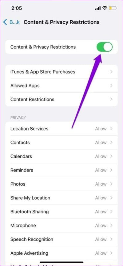 Disable-Content-Privacy-Restrictions-on-iPhone-2-474x1024-1 أفضل 9 طرق لإصلاح شاشة Netflix السوداء مع مشكلة في الصوت على الهاتف المحمول وسطح المكتب