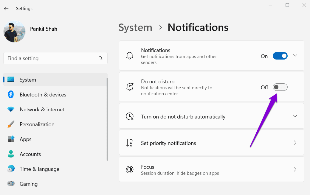 Disable-Do-Not-Disturb-on-Windows-11-1 أفضل 7 طرق لإصلاح عدم عمل إشعارات تطبيق Xbox على Windows