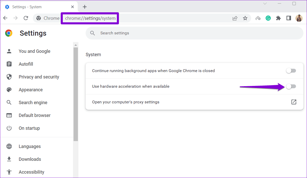 Disable-Hardware-Acceleration-in-Chrome-2 أفضل 9 طرق لإصلاح مشكلة الشاشة السوداء في Amazon Prime Video على Windows