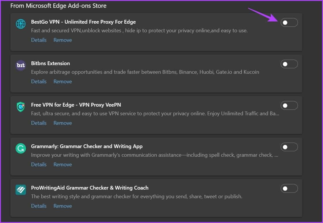 Disabling-extensions 7 طرق سريعة لإصلاح عدم عمل Bing Chat في Windows 11