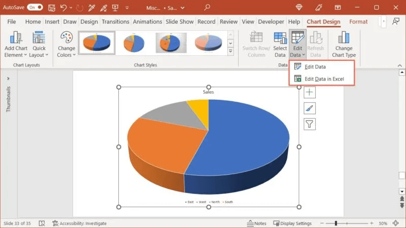 كيفية إنشاء مخطط في PowerPoint - %categories