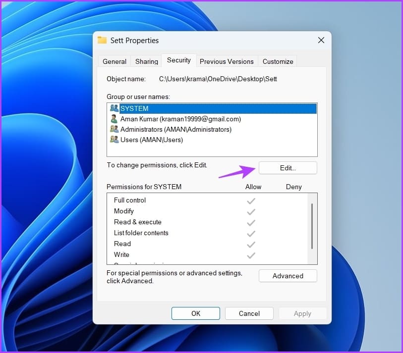 Edit-option-1 أفضل 7 طرق لإصلاح خطأ في فتح الملف للكتابة في Windows 11