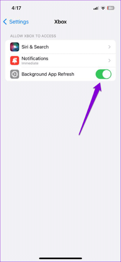 Enable-Background-App-Refresh-for-Xbox-App-on-iPhone-474x1024-1 أفضل 8 طرق لإصلاح عدم عمل إشعارات تطبيق Xbox على Android و iPhone