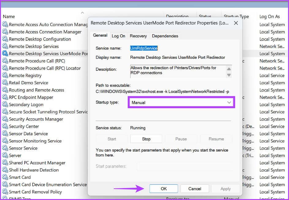 Enable-RD-Services-5 أفضل 8 طرق لإصلاح خطأ عدم تمكن Remote Desktop من العثور على الكمبيوتر في Windows 11