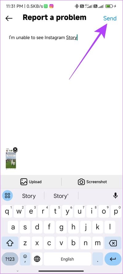 Explain-the-issue-you-face-on-instagram 10 طرق سهلة لإصلاح "هذه القصة غير متوفرة" على Instagram