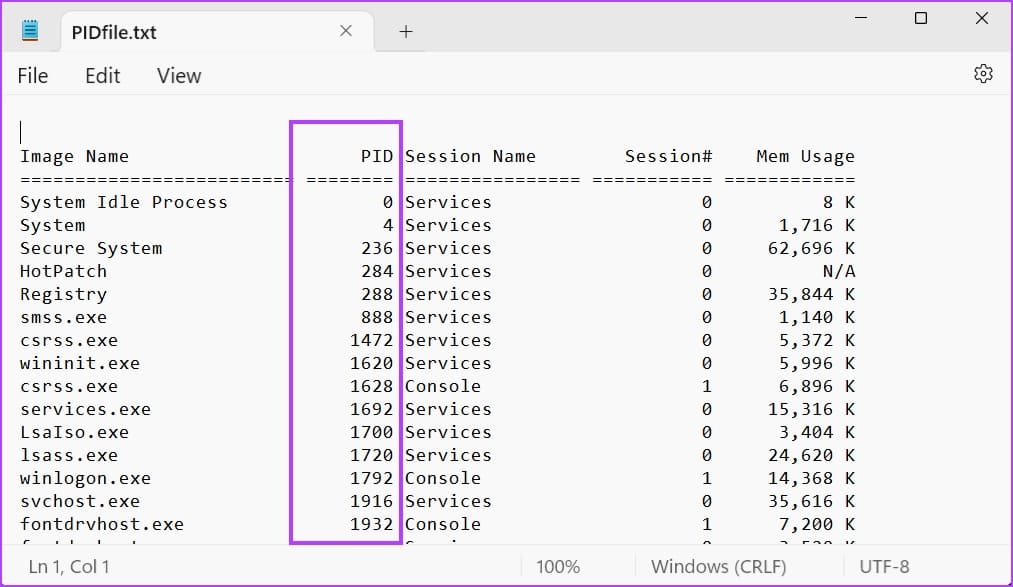 Find-PID-Using-CMD-4 أفضل 5 طرق للعثور على معرف عملية التطبيق في Windows 11
