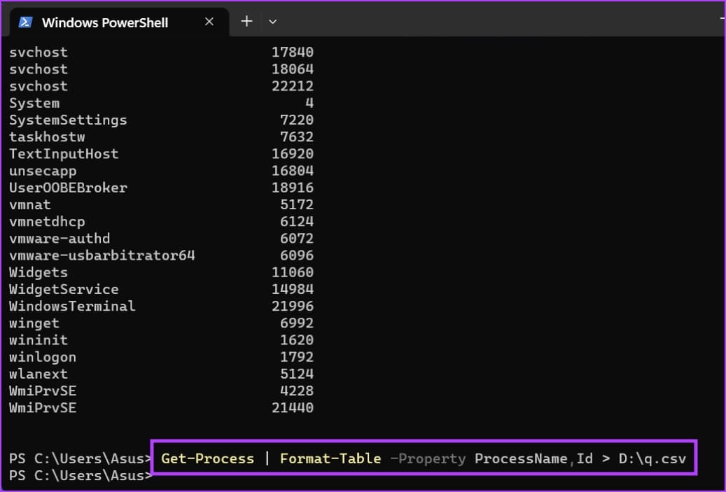 Find-PID-Using-Powershell-3-1 أفضل 5 طرق للعثور على معرف عملية التطبيق في Windows 11