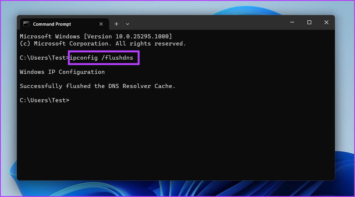 Flush-DNS أفضل 8 طرق لإصلاح خطأ عدم تمكن Remote Desktop من العثور على الكمبيوتر في Windows 11