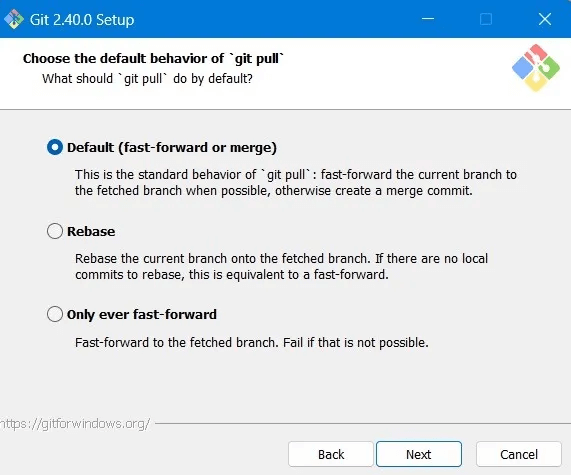 Git-Bash-Windows-Default-Behavior-Git-Pull.jpg كيفية تثبيت Git و Git Bash في Windows