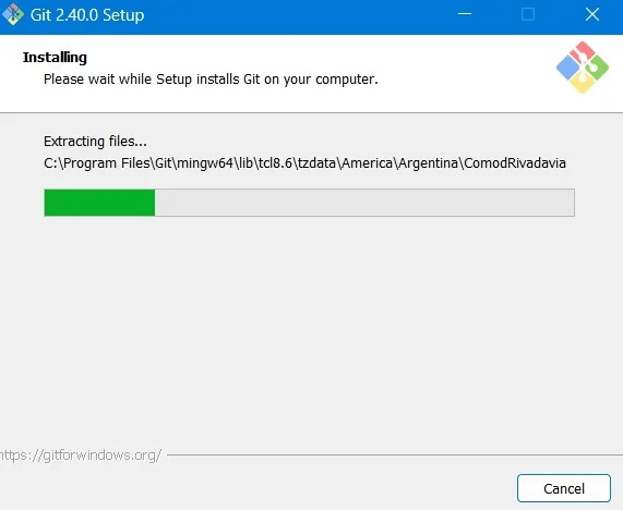 Git-Bash-Windows-Git-Installing.jpg كيفية تثبيت Git و Git Bash في Windows