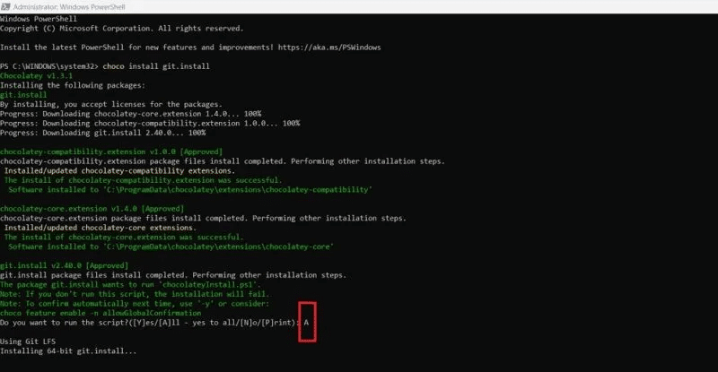 Git-Bash-Windows11-Click-A-to-Run-Script-Chocolatey-800x415.jpg كيفية تثبيت Git و Git Bash في Windows