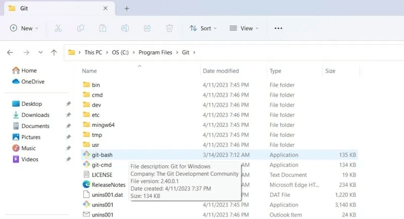Git-Bash-Windows11-File-Explorer-800x435.jpg كيفية تثبيت Git و Git Bash في Windows
