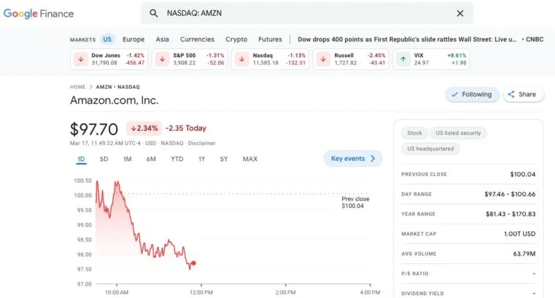 Google-Finance-Amazon-Page-800x430.jpg كيفية تتبع الأسهم في Google Sheets